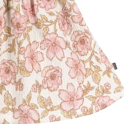 2-Piece Baby Girls Pink Floral Smocked Dress and Diaper Cover