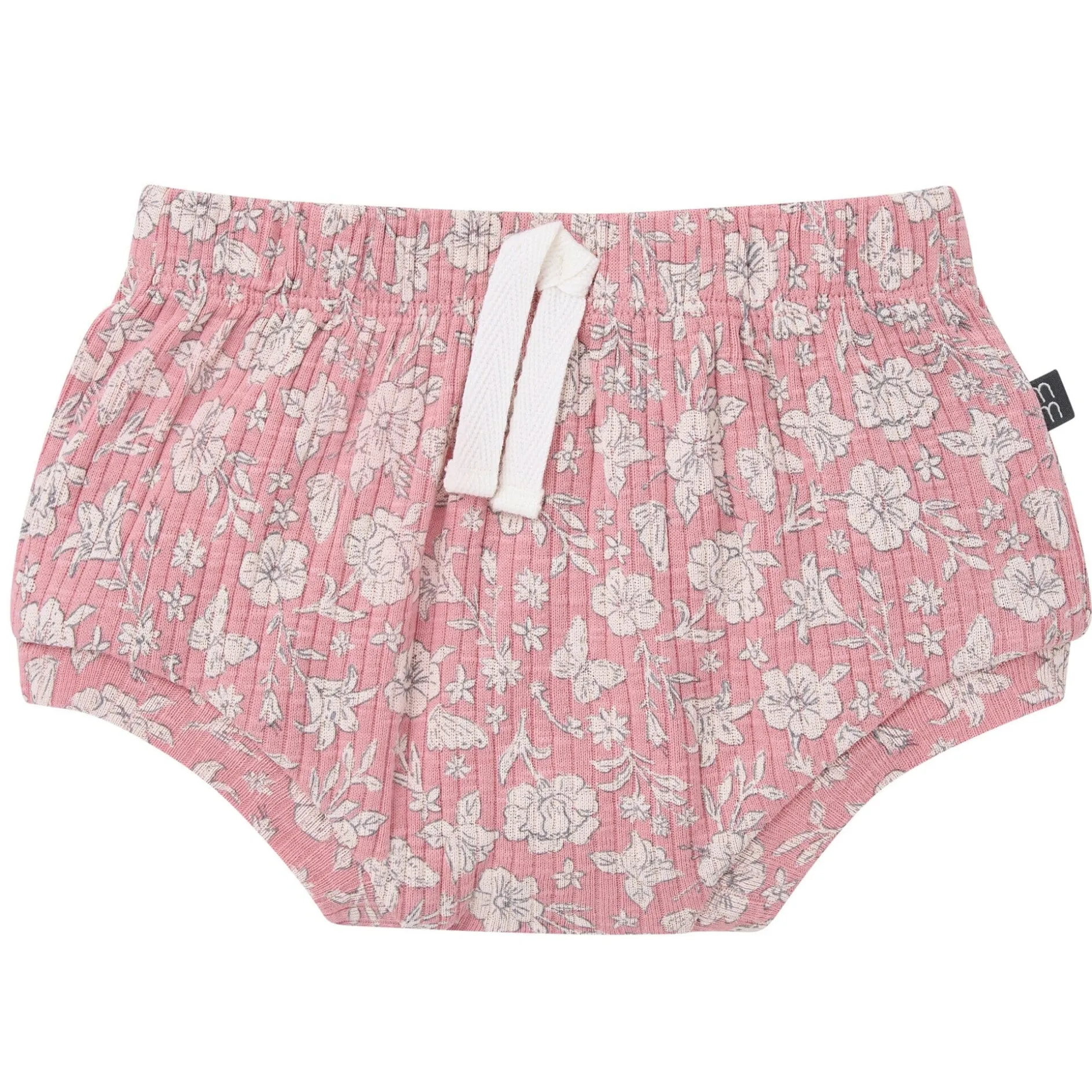 4-Piece Baby Girls Pink Flower Short Sleeve Bodysuits and Shorts Set