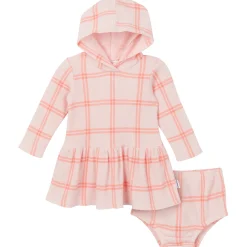 2-Piece Baby Girls Pink Plaid Dress Set