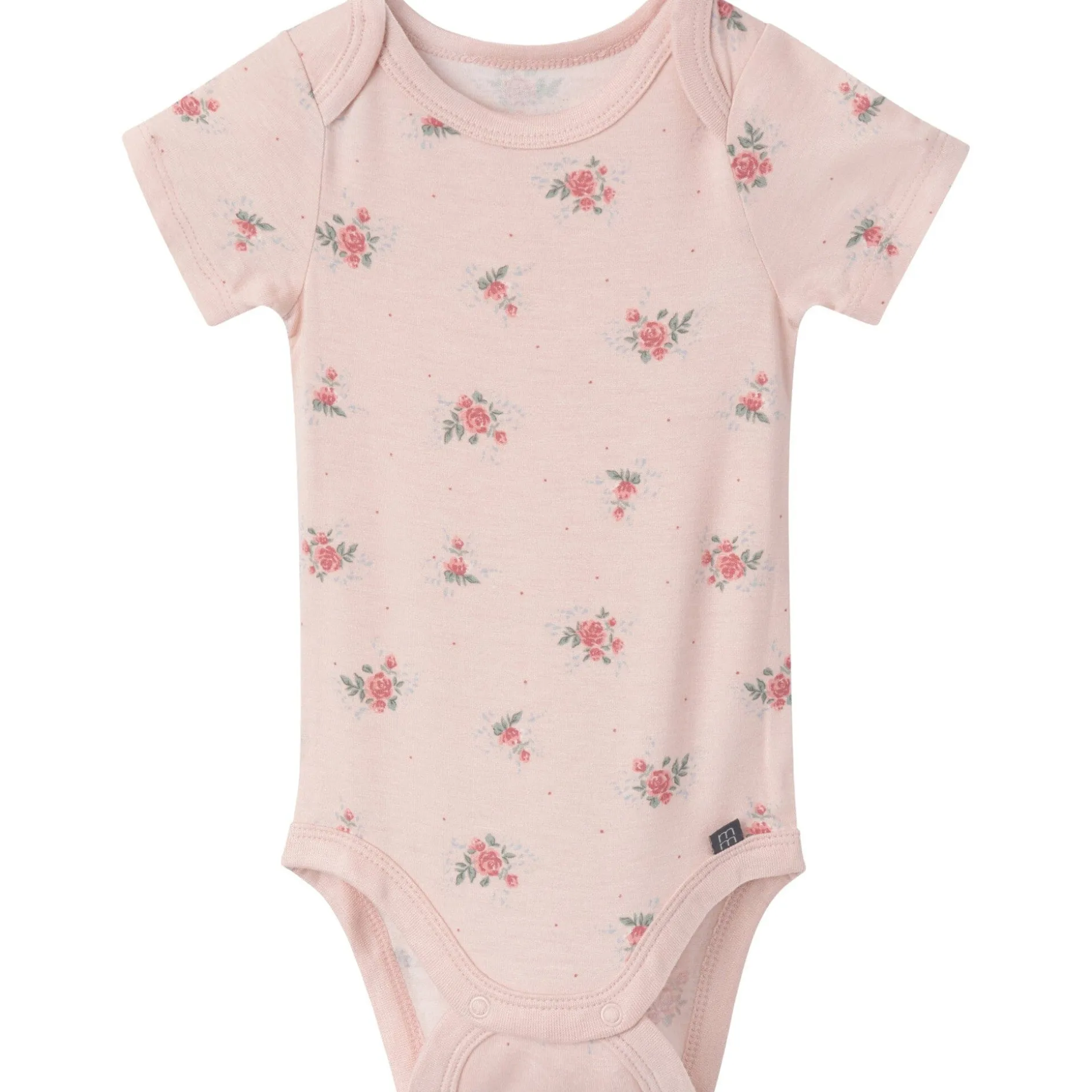 4-Piece Baby Girls Pink Roses Bodysuits and Pants Viscose Set