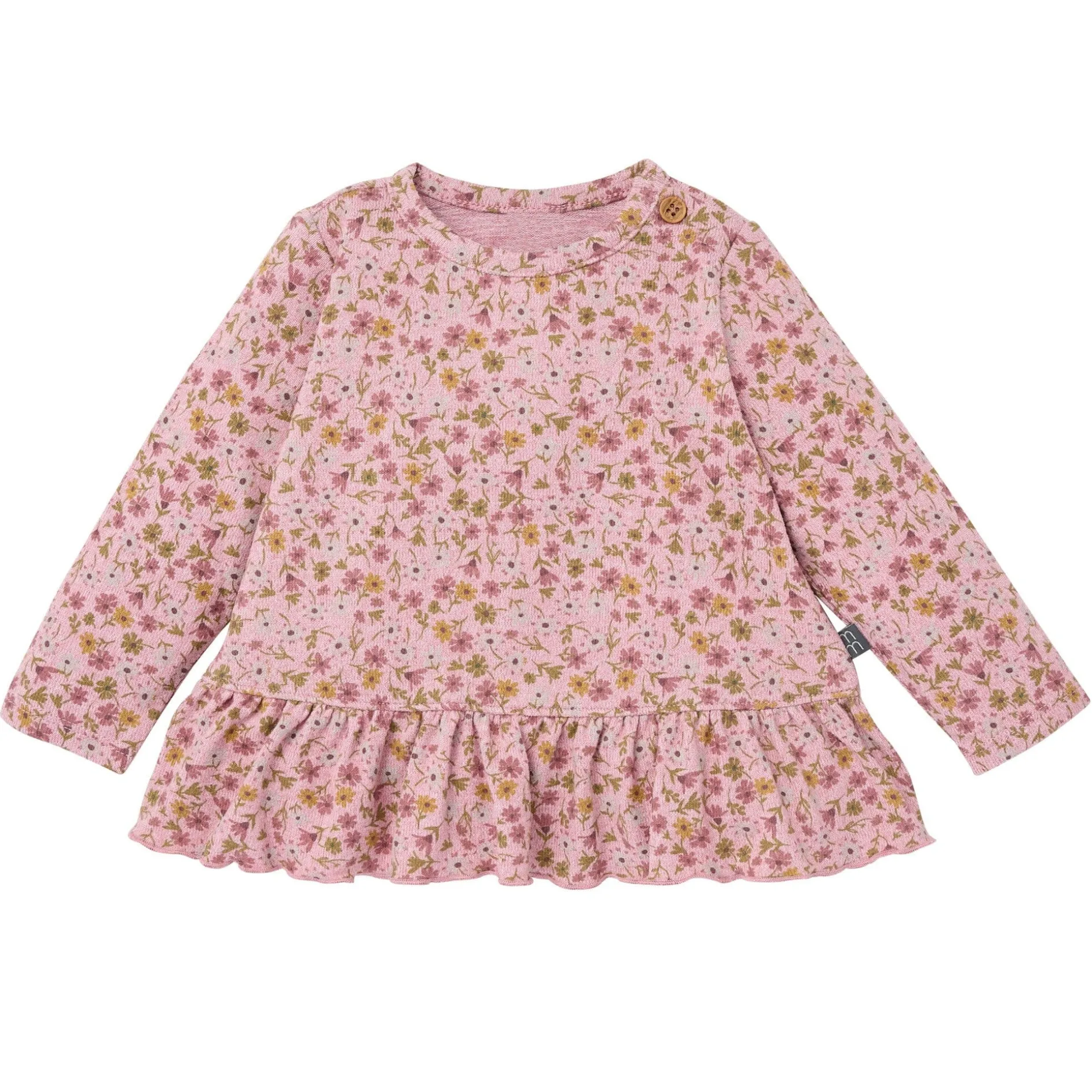 2-Piece Baby Girls Rose Ditsy Floral Hacci Peplum Top and Pants