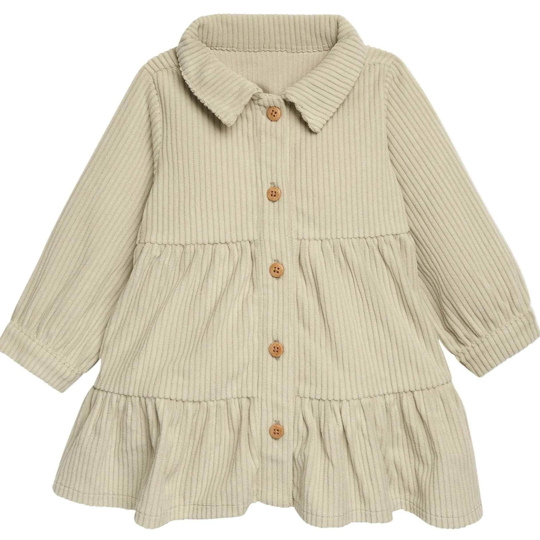 2-Piece Baby Girls Sage Corduroy Dress Set