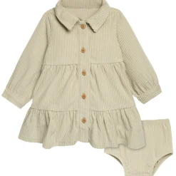 2-Piece Baby Girls Sage Corduroy Dress Set