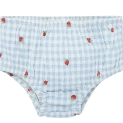2-Piece Baby Girls Strawberry Gingham Ruffle Sleeve Dress and Diaper Cover Set