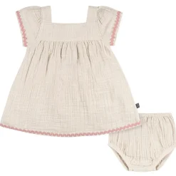 2-Piece Baby Girls Warm Grey Dress and Diaper Cover