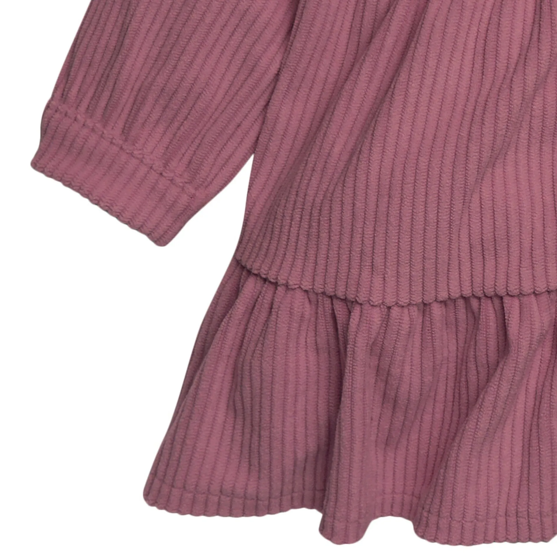 2-Piece Baby Girls Wine Corduroy Dress Set