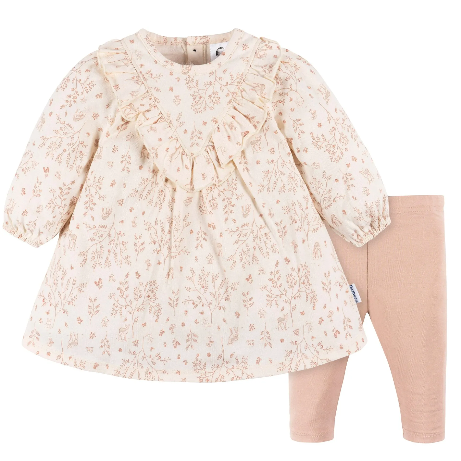 2-Piece Baby Girls Woodland Dress & Legging Set, 24M