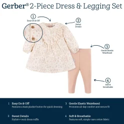 2-Piece Baby Girls Woodland Dress & Legging Set, 24M