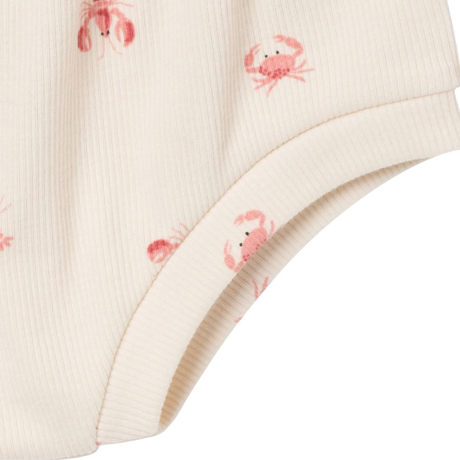 4-Piece Baby Neutral Beige Lobster Short Sleeve Bodysuits and Shorts Set