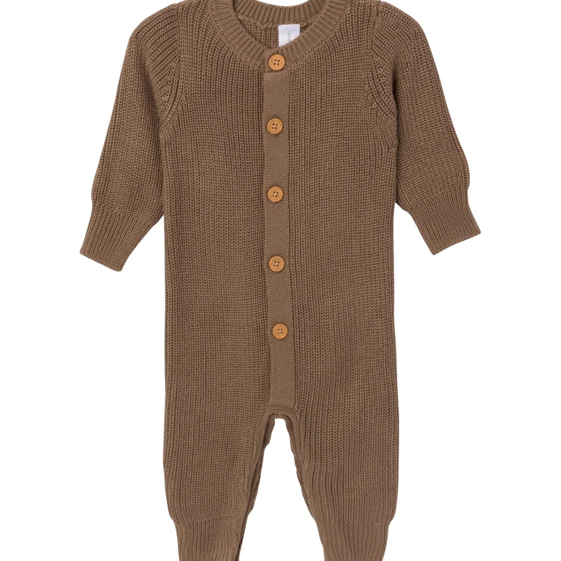 2-Piece Baby Neutral Brown Sweater Romper & Hat Set