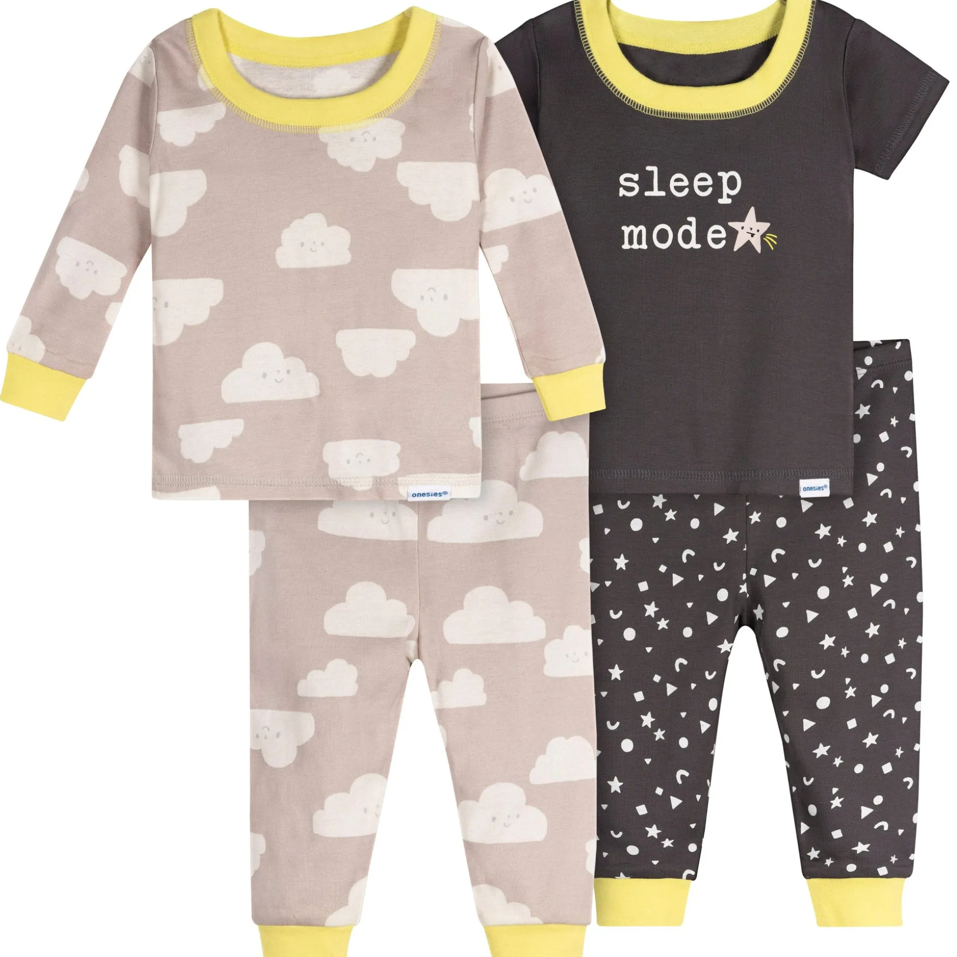 4-Piece Baby Neutral Clouds Pajamas Sets