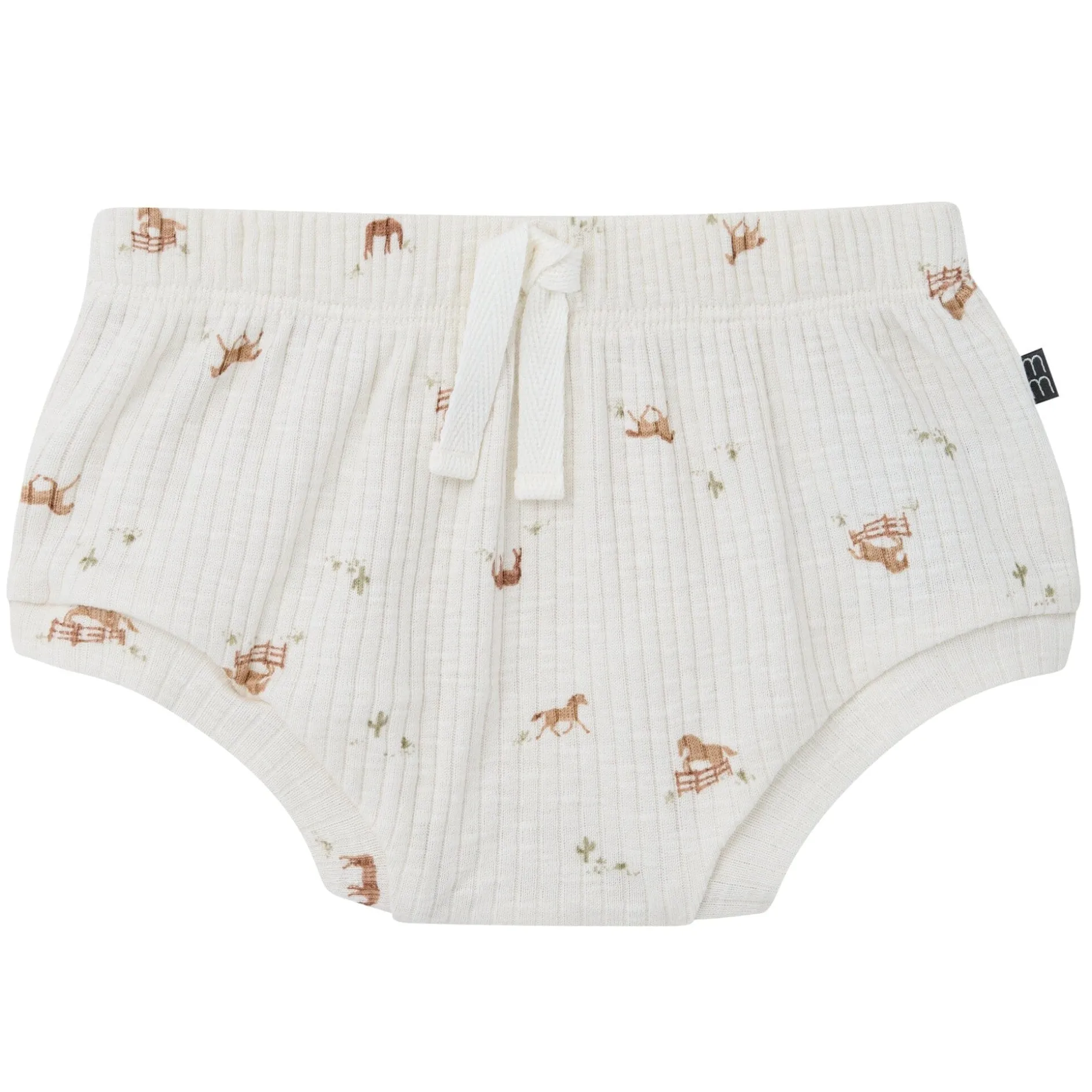 4-Piece Baby Neutral Horse Barn Short Sleeve Bodysuits and Shorts Set