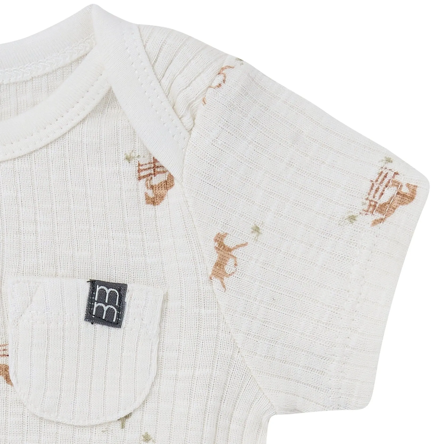 4-Piece Baby Neutral Horse Barn Short Sleeve Bodysuits and Shorts Set