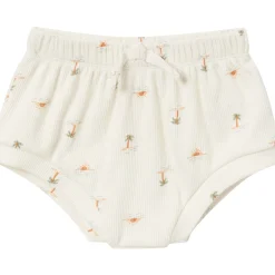 4-Piece Baby Neutral Ivory Mini Island Short Sleeve Bodysuits and Shorts Set