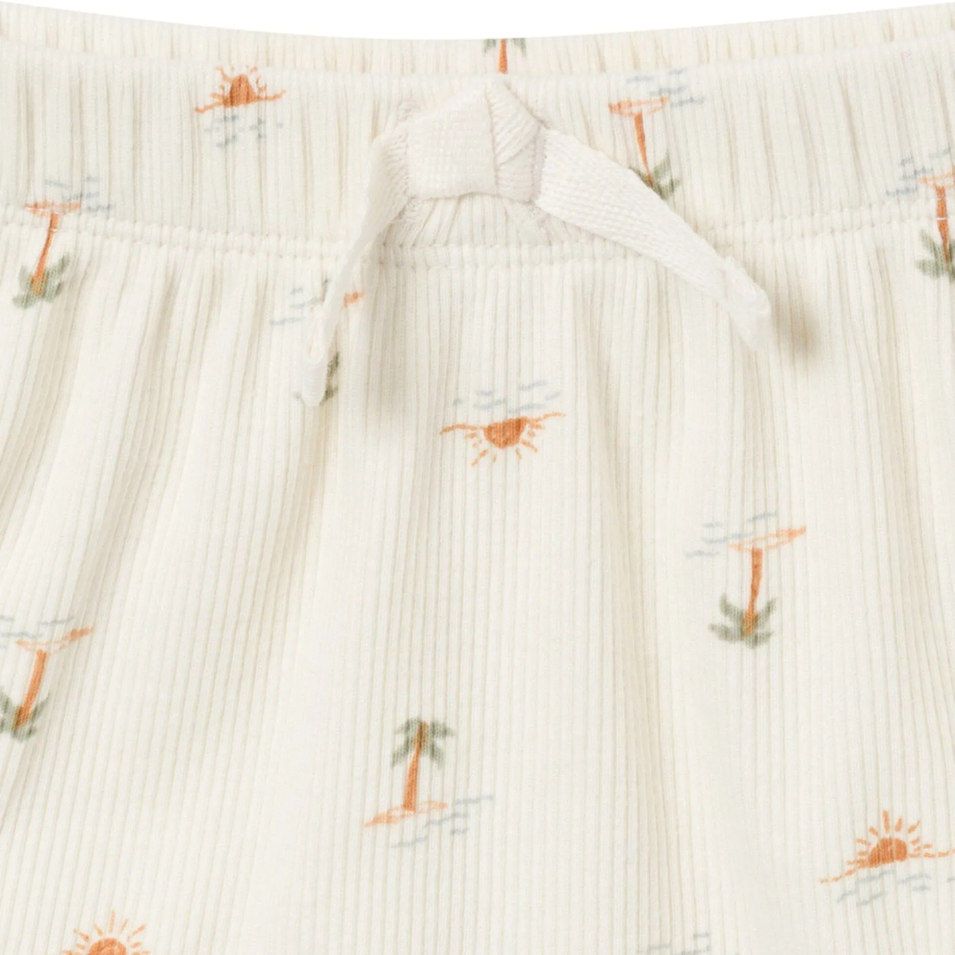 4-Piece Baby Neutral Ivory Mini Island Short Sleeve Bodysuits and Shorts Set