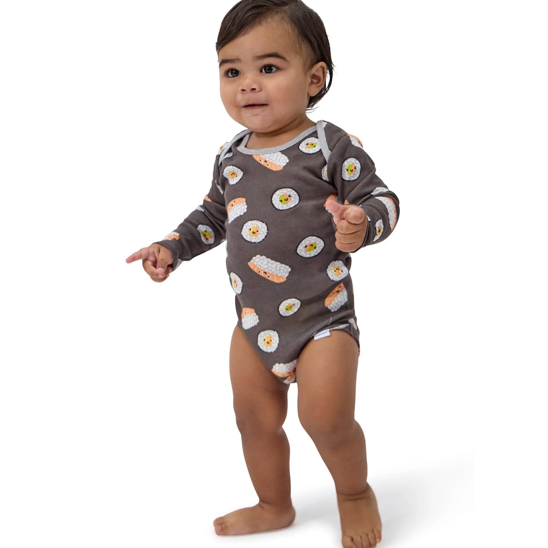 4-Piece Baby Neutral Miso Happy Onesies® Bodysuits and Pants