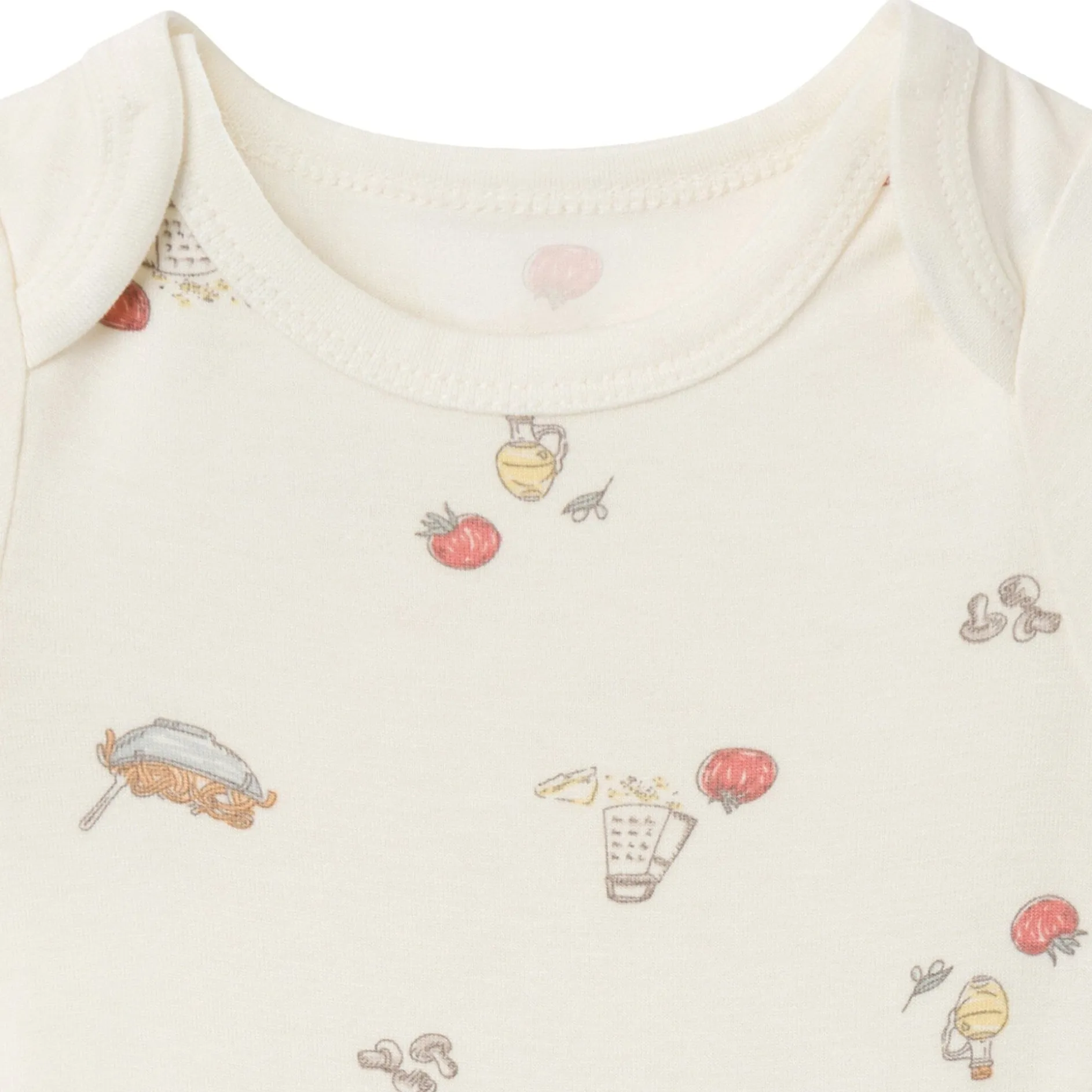 4-Piece Baby Neutral Pasta Dinner Bodysuits and Pants Viscose Set