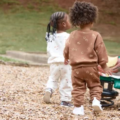 2-Piece Baby & Toddler Boys Brown Horseshoe Sweatshirt & Pant Set