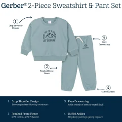 2-Piece Baby & Toddler Boys Explore Sweatshirt & Pant Set