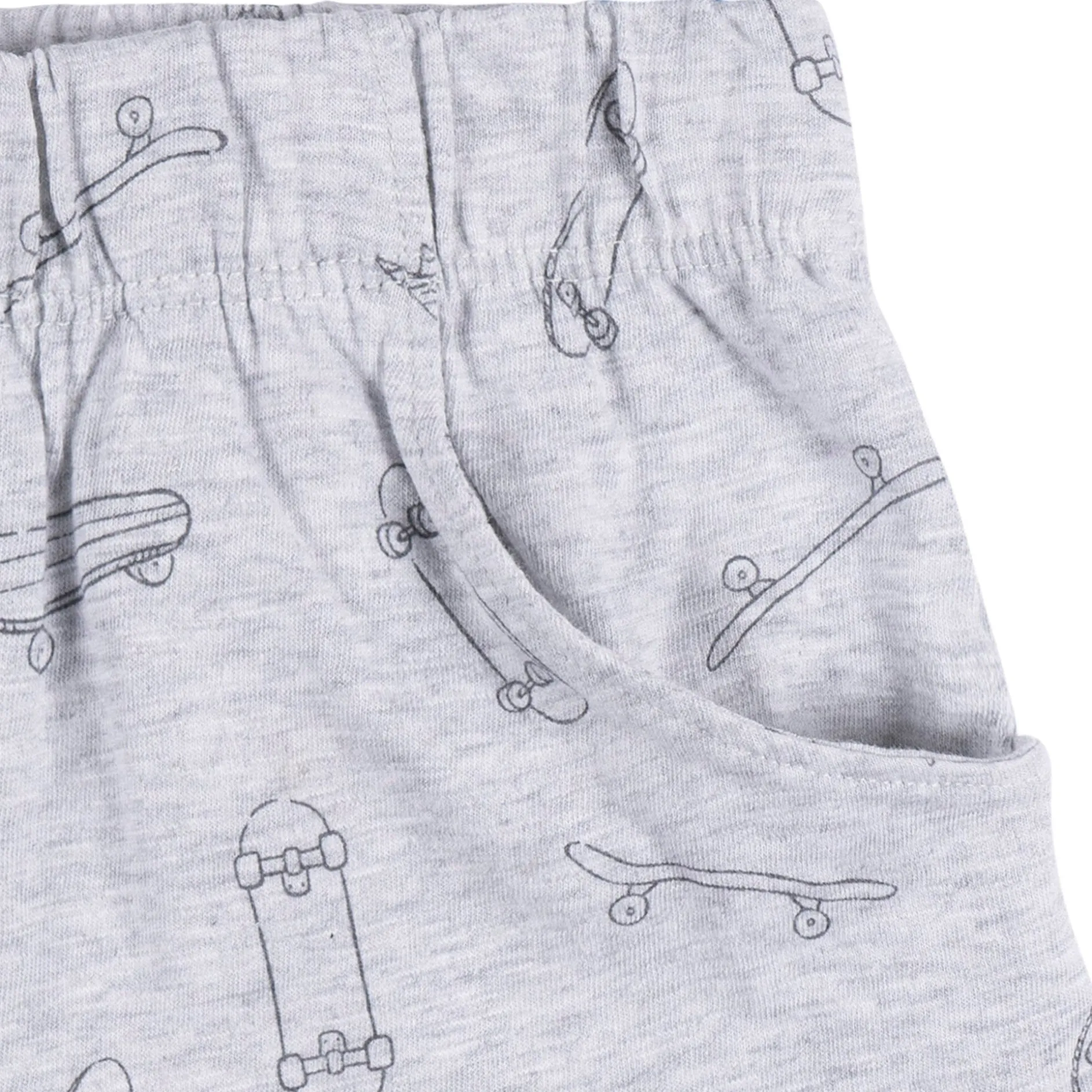 2-Piece Baby & Toddler Boys Heather Skateboard T-Shirt and Shorts Set