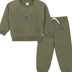 2-Piece Baby & Toddler Boys Olive Adventure Sweatshirt & Pant Set
