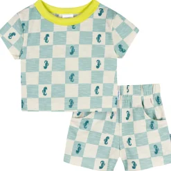 2-Piece Baby & Toddler Boys Teal Seahorse T-Shirt and Shorts Set