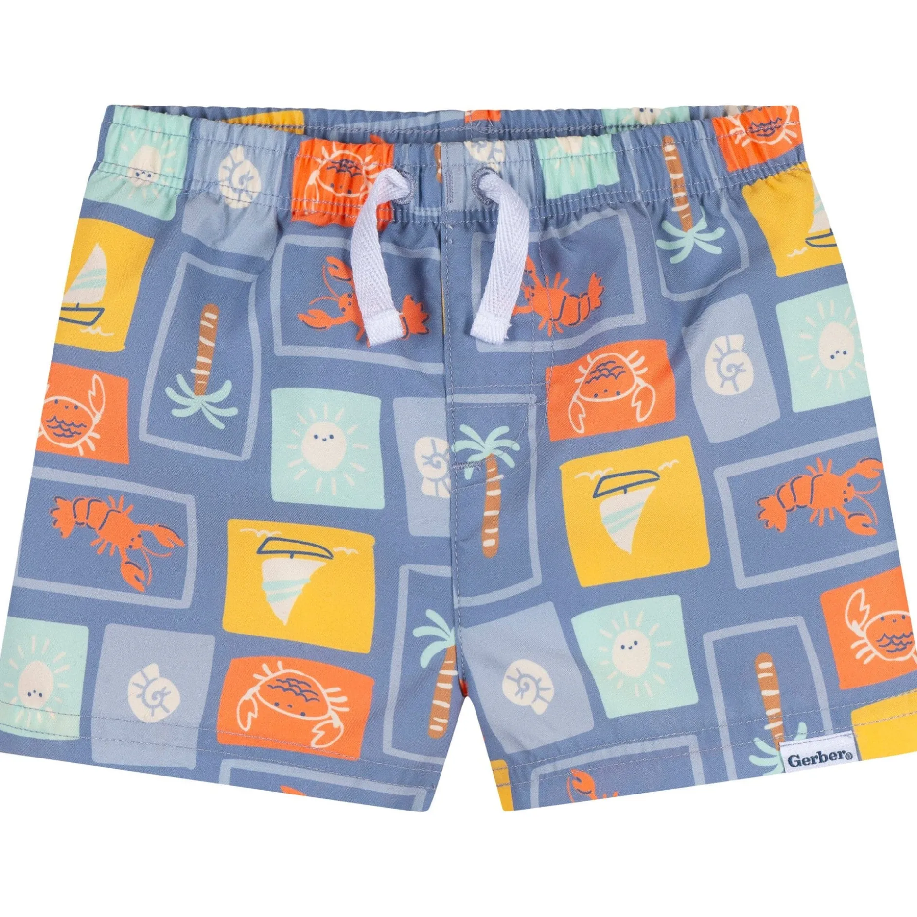 2-Piece Baby & Toddler Boys UPF 50+ Green Stamps Rash Guard & Swim Trunks Set