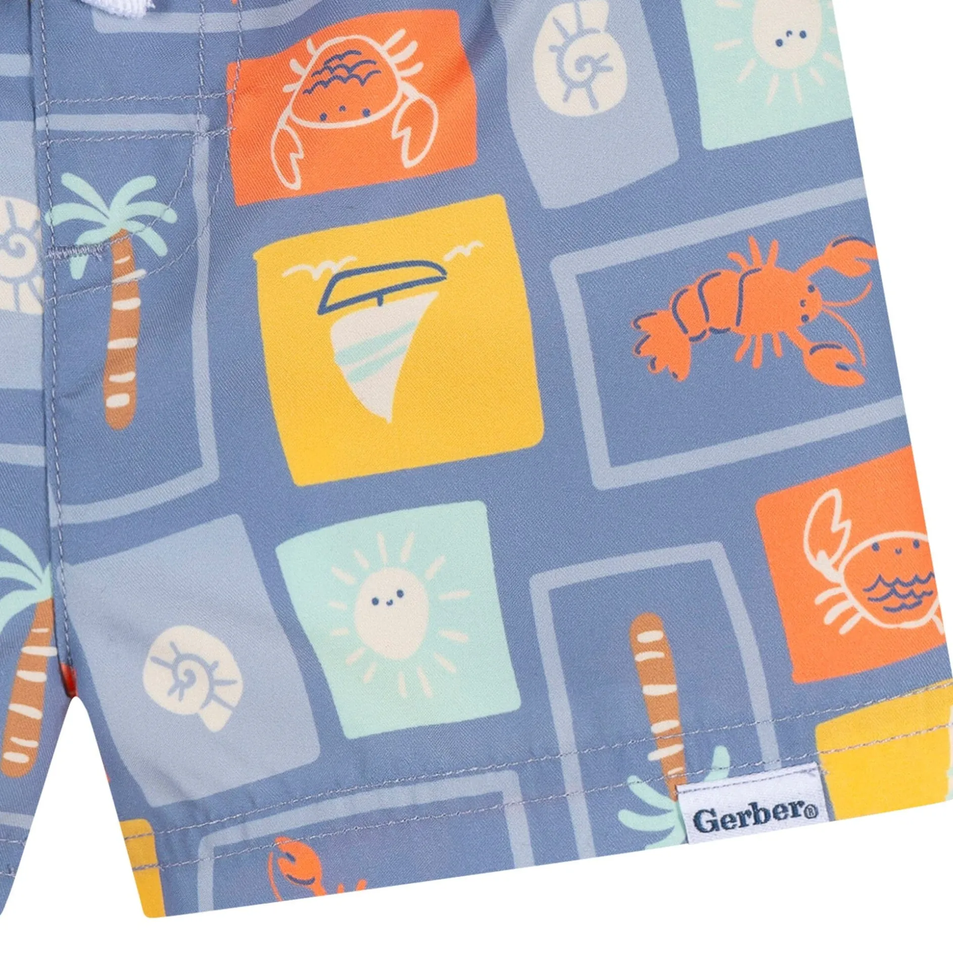 2-Piece Baby & Toddler Boys UPF 50+ Green Stamps Rash Guard & Swim Trunks Set