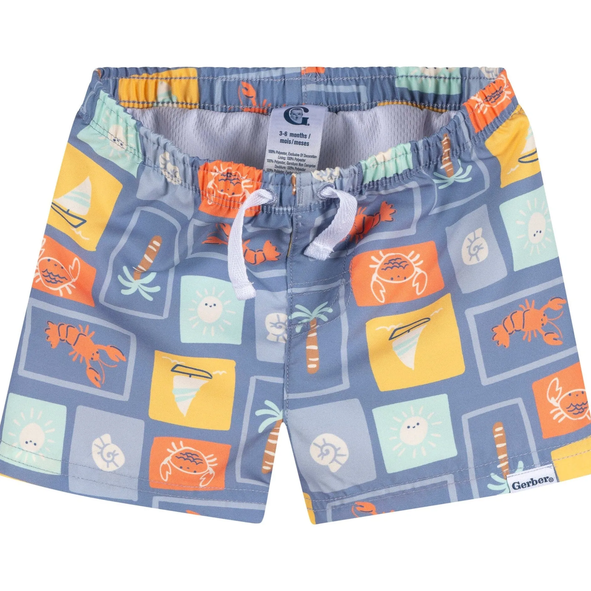 2-Piece Baby & Toddler Boys UPF 50+ Green Stamps Rash Guard & Swim Trunks Set