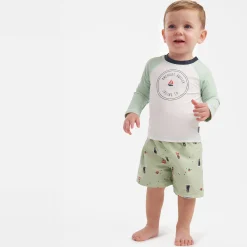 2-Piece Baby & Toddler Boys UPF 50+ Lighthouse Rash Guard & Swim Trunks Set