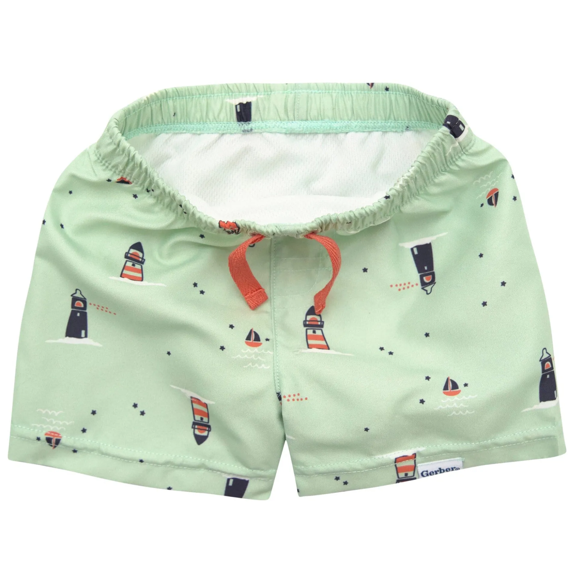 2-Piece Baby & Toddler Boys UPF 50+ Lighthouse Rash Guard & Swim Trunks Set