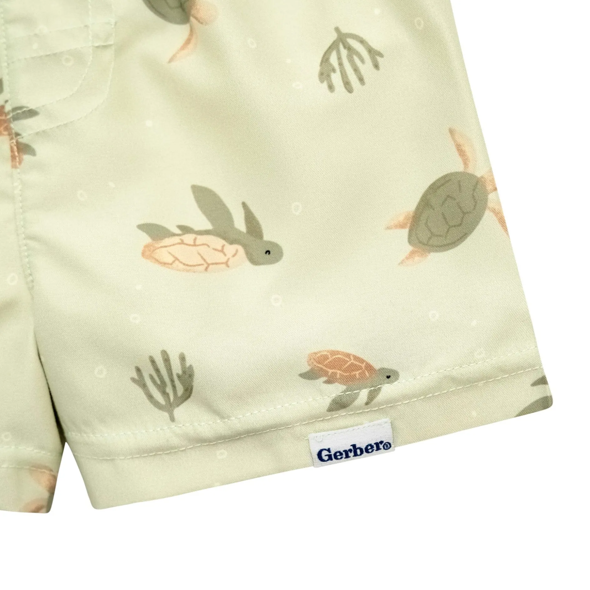 2-Piece Baby & Toddler Boys UPF 50+ Turtles Rash Guard & Swim Trunks Set