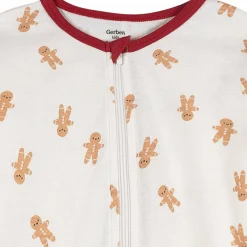 2-Piece Baby & Toddler Gingerbread People Snug Fit Footed Pajamas