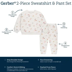 2-Piece Baby & Toddler Girls Colorful Horses Sweatshirt & Pant Set