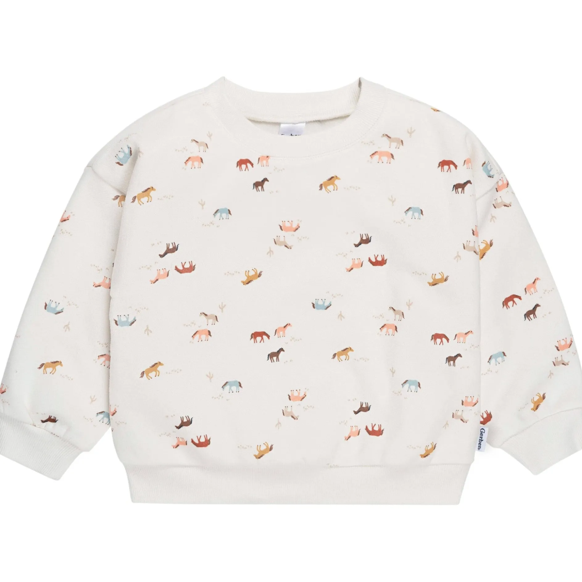 2-Piece Baby & Toddler Girls Colorful Horses Sweatshirt & Pant Set
