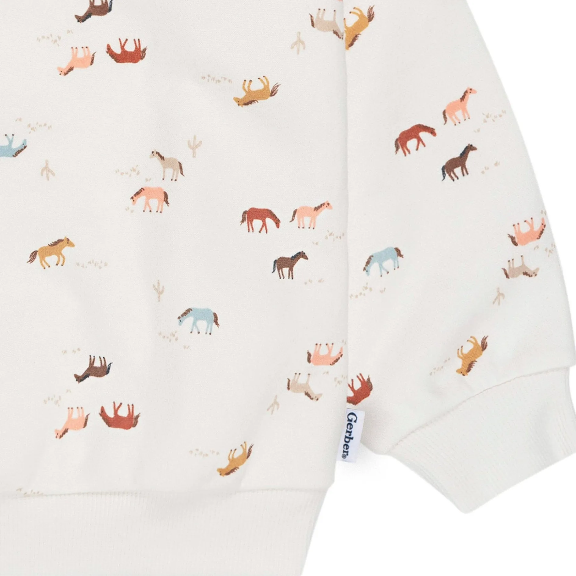 2-Piece Baby & Toddler Girls Colorful Horses Sweatshirt & Pant Set