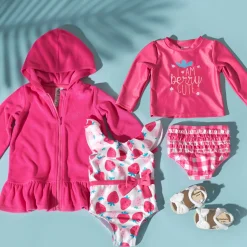 2-Piece Baby & Toddler Girls UPF 50+ Summer Blossom Rash Guard & Swim Bottoms Set