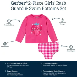 2-Piece Baby & Toddler Girls UPF 50+ Summer Blossom Rash Guard & Swim Bottoms Set