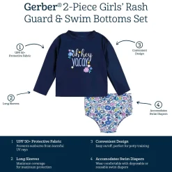 2-Piece Baby & Toddler Girls UPF 50+ Vacation Vibes Rash Guard & Swim Bottoms Set