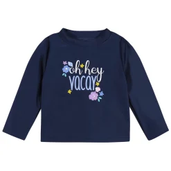 2-Piece Baby & Toddler Girls UPF 50+ Vacation Vibes Rash Guard & Swim Bottoms Set