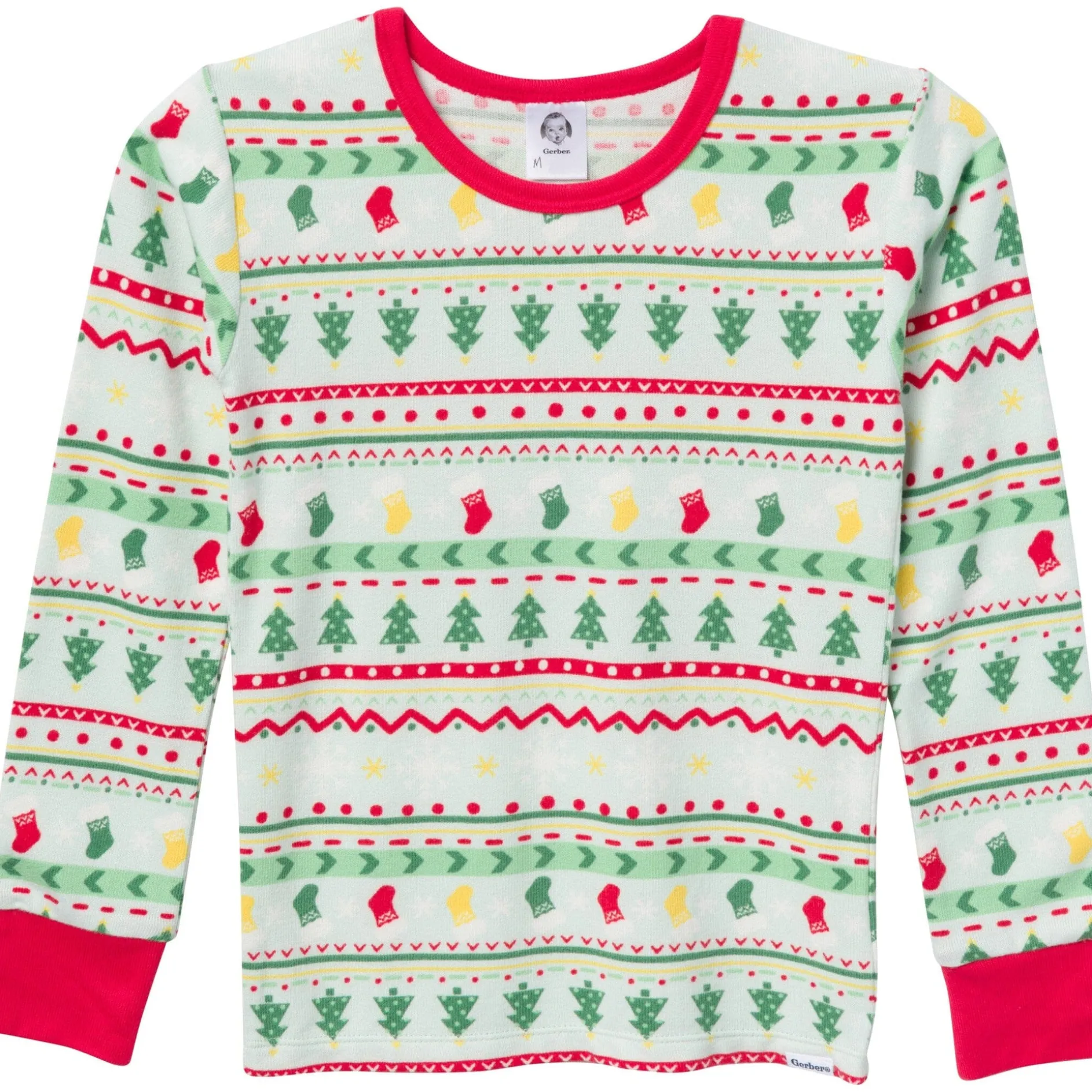 2-Piece Big Kids Neutral Oh What Fun Fair Isle Hacci Snug Fit Pajama Set