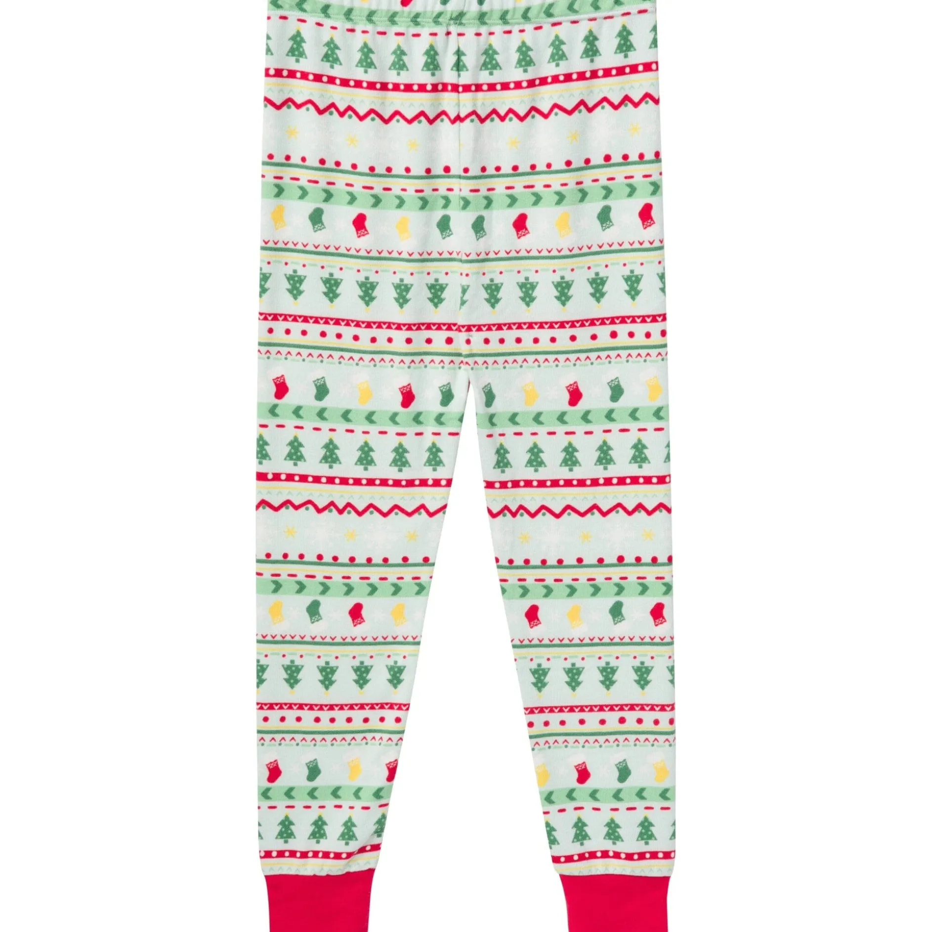 2-Piece Big Kids Neutral Oh What Fun Fair Isle Hacci Snug Fit Pajama Set