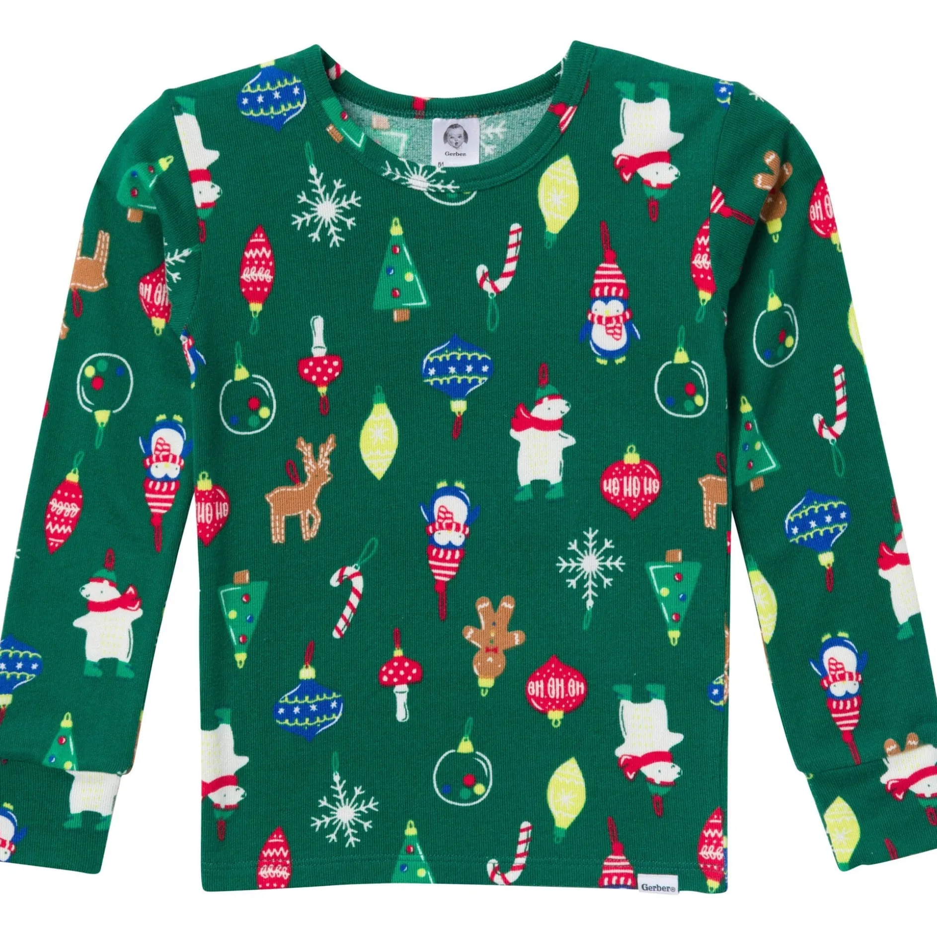 2-Piece Big Kids Neutral Ornaments Hacci Snug Fit Pajama Set