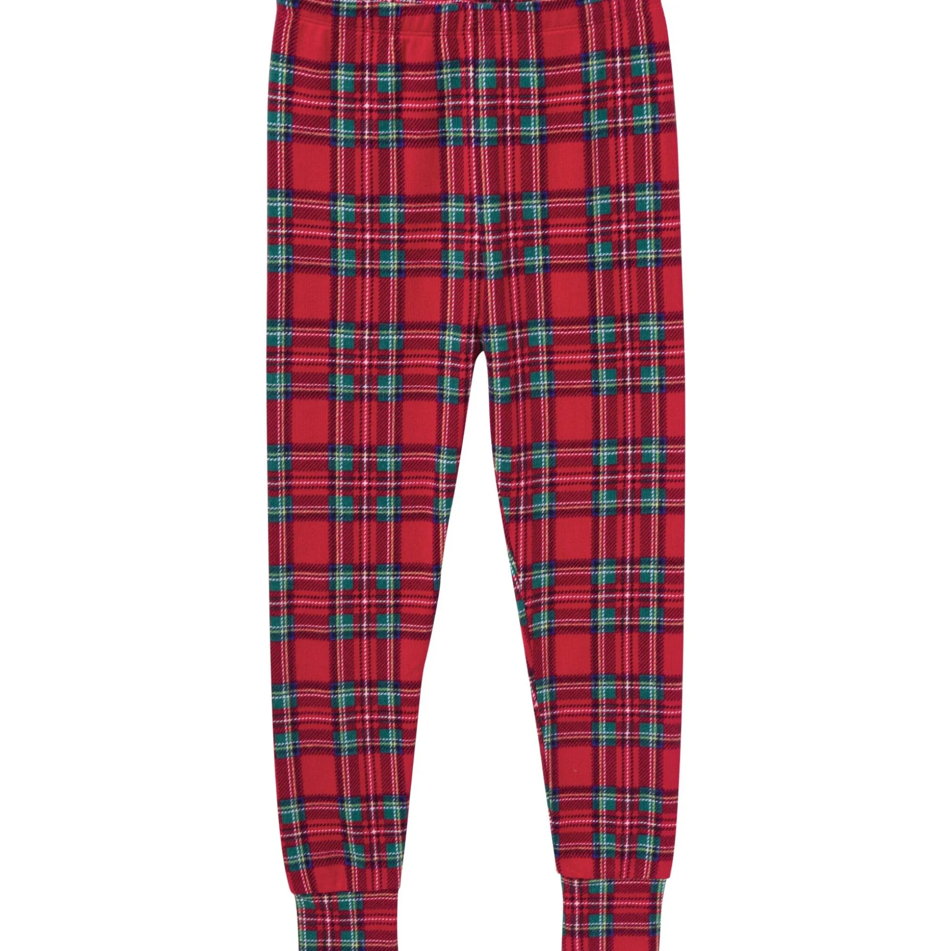 2-Piece Big Kids Neutral Stewart Plaid Hacci Snug Fit Pajama Set
