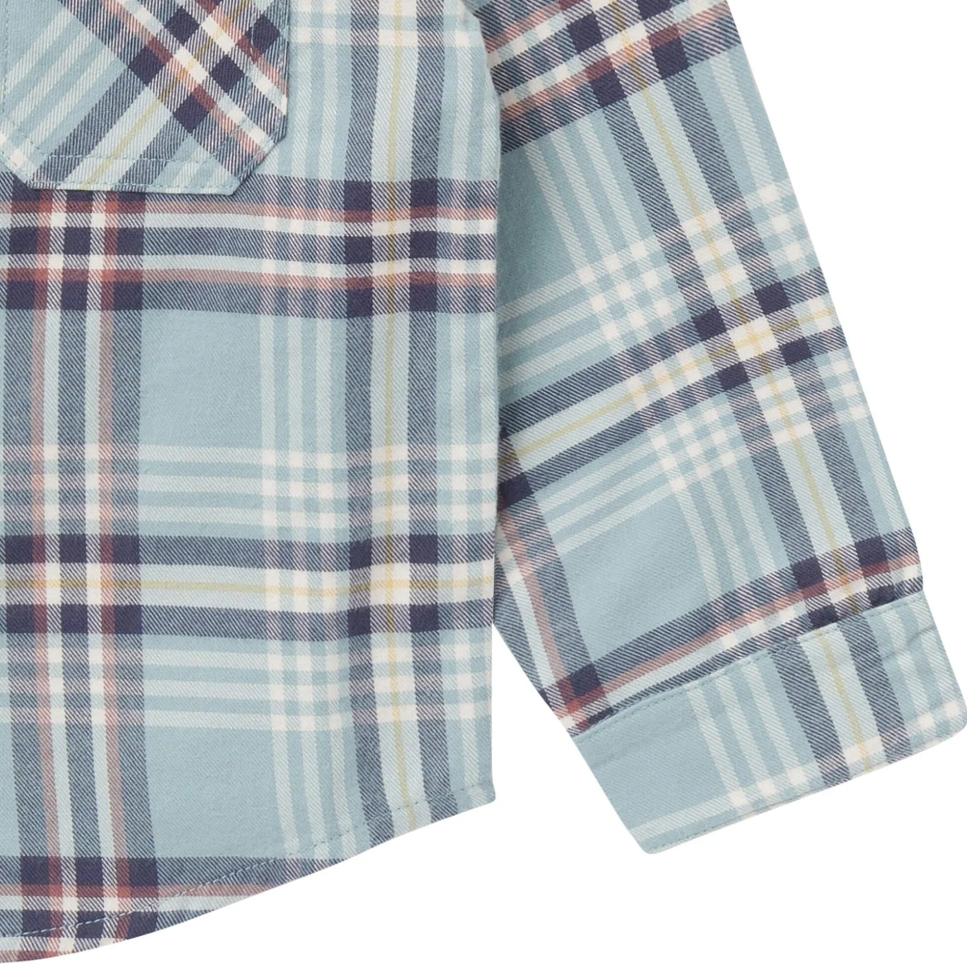 2-Piece Boys Blue Plaid Shirt and Pant Set