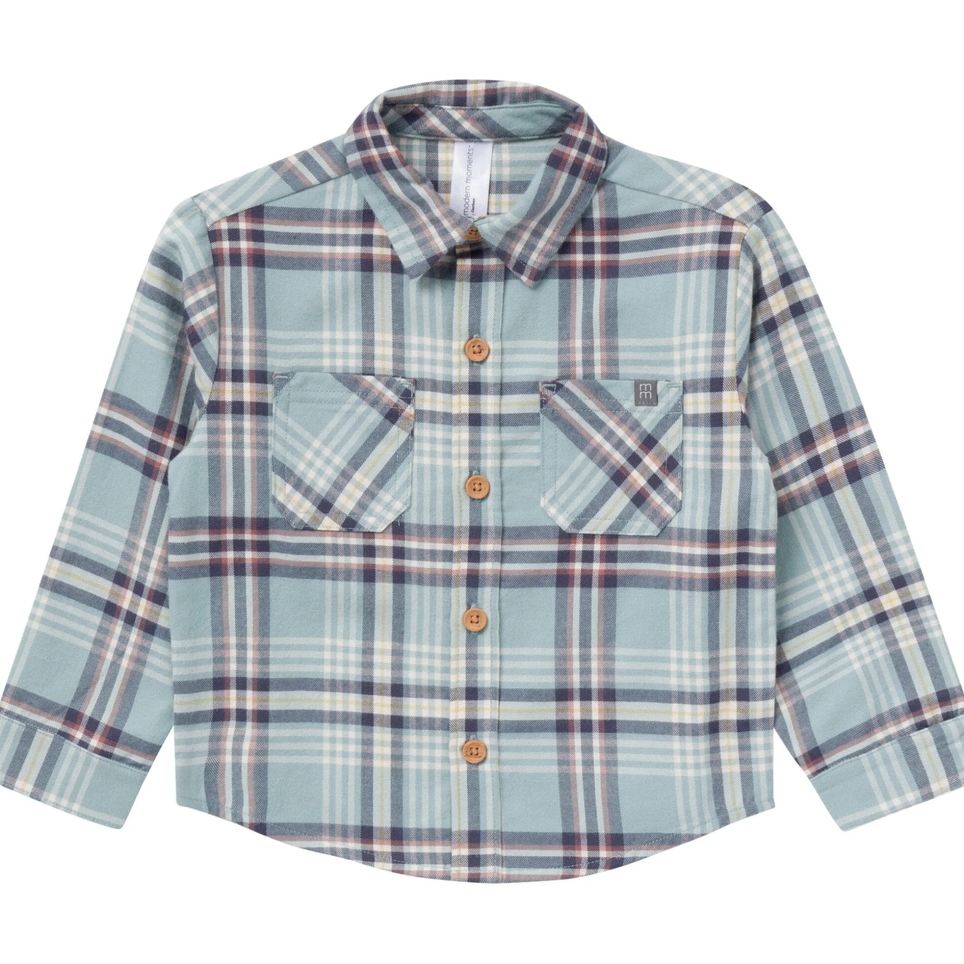 2-Piece Boys Blue Plaid Shirt and Pant Set