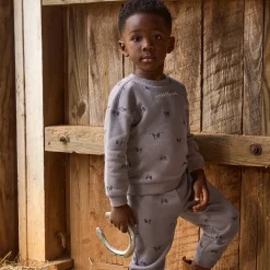 2-Piece Boys Grey Scooter Sweatshirt and Jogger Set