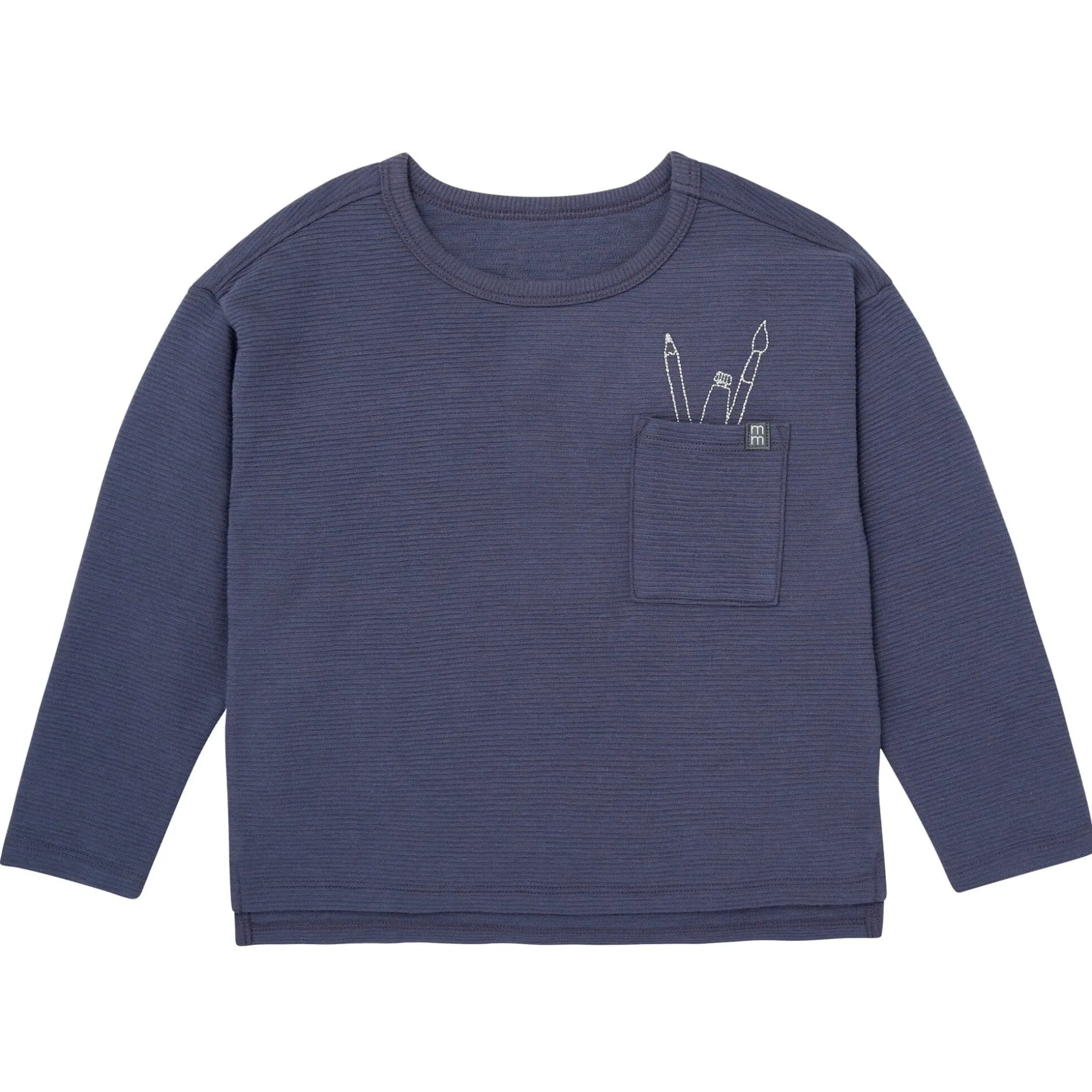 2-Piece Boys Navy Paintbrush Long Sleeve T-Shirt and Jogger Set