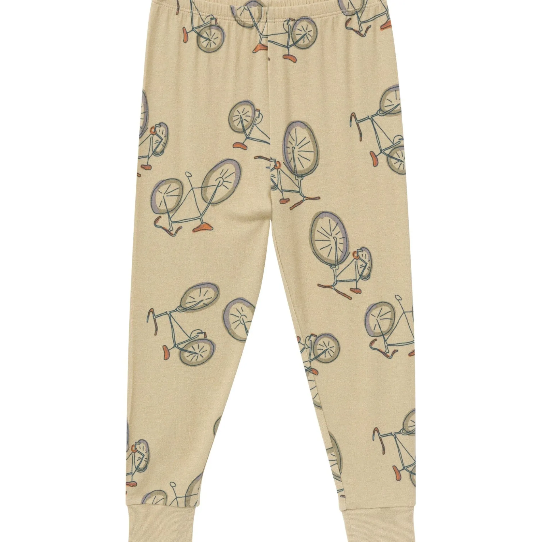 4-Piece Boys Olive Grey Bicycle Viscose Snug Fit Pajama Set