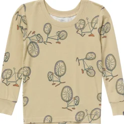 4-Piece Boys Olive Grey Bicycle Viscose Snug Fit Pajama Set